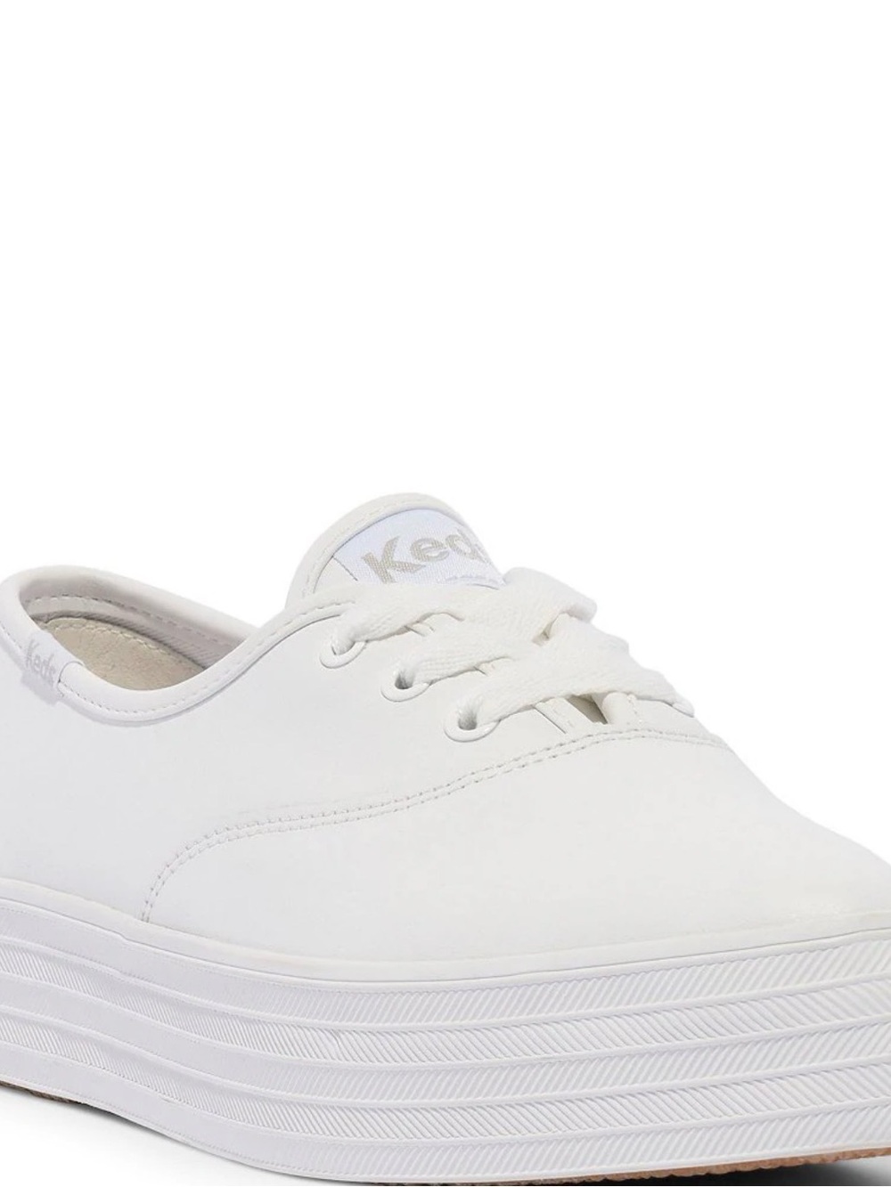 Keds White Platform Leather Sneakers